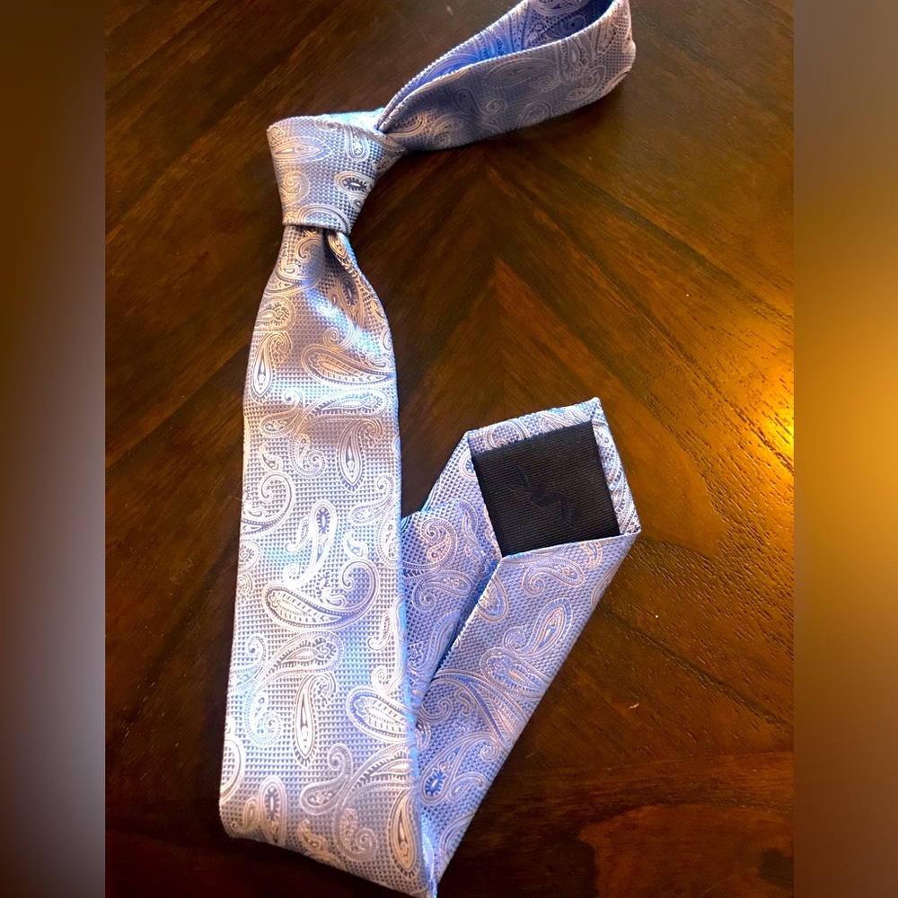 Michael Kors Light Blue Paisley Necktie